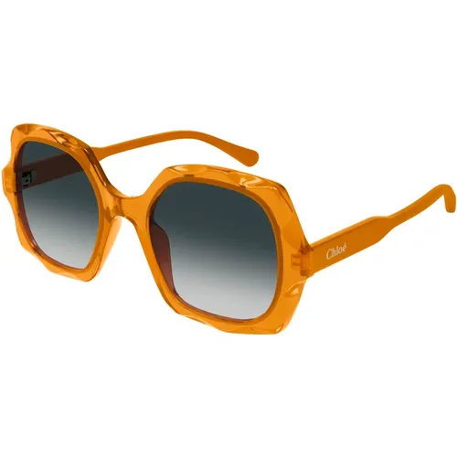 Grau Getönte Sonnenbrille , Damen, Größe: 53 MM - Chloé - Modalova
