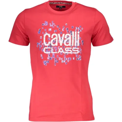 Cotton Print Logo T-Shirt , male, Sizes: L, XL, 2XL - Cavalli Class - Modalova