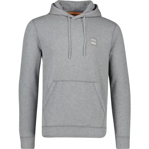 Grauer Pullover - Einfarbig Baumwolle - Normale Passform - Hugo Boss - Modalova