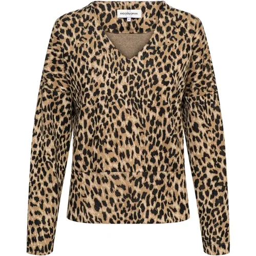 Animal Jacquard Top mit V-Ausschnitt - &Co Woman - Modalova