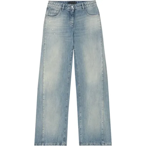 Vintage Wideleg Jeans mit Destroy-Effekten , Damen, Größe: S - LUISA CERANO - Modalova