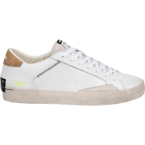 Distressed Weiße und Beige Sneakers , Herren, Größe: 40 EU - Crime London - Modalova