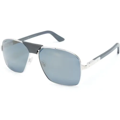 Silver Sunglasses with Original Accessories , male, Sizes: 61 MM - Cartier - Modalova