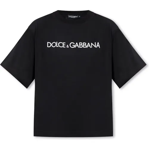 T-shirt with logo , female, Sizes: M, XS, S - Dolce & Gabbana - Modalova