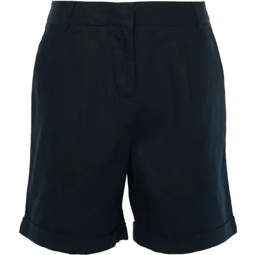 Blaue Leinen-Baumwoll-Shorts , Damen, Größe: XS - Barbour - Modalova