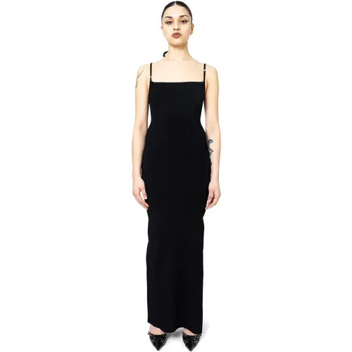 Knitted Seamless Maxi Dress With Slit , female, Sizes: M - Misbhv - Modalova