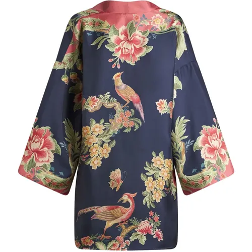 Blue Floral V-Neck Silk Dress , female, Sizes: XS, S - ETRO - Modalova