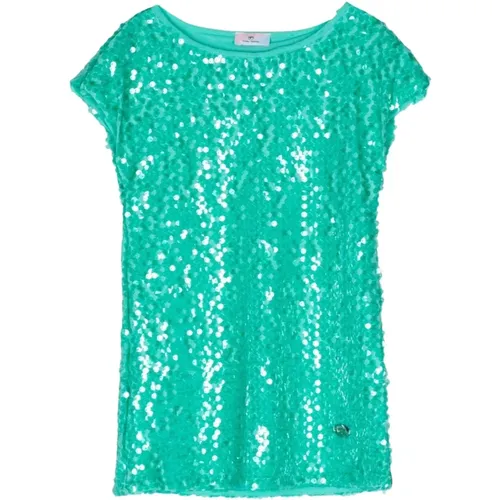 Grünes Pailletten T-Shirt Kleid - Chiara Ferragni Collection - Modalova