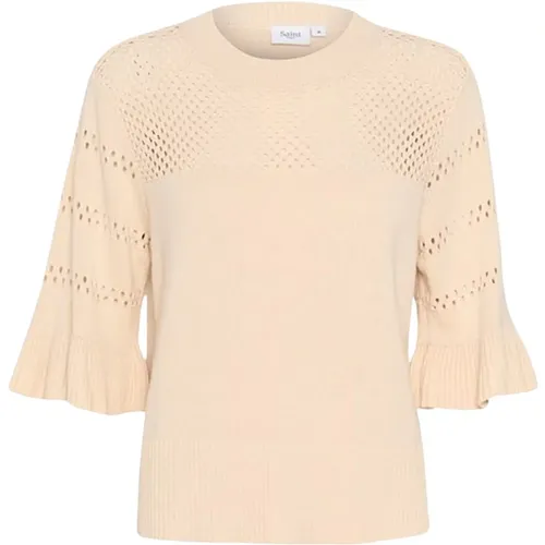 Zagast Knit Sweater Cream , female, Sizes: S, M, XL, L - Saint Tropez - Modalova