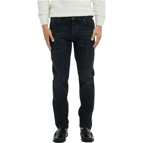 Schwarze Slim Fit Denim Jeans mit dunkler Waschung , Herren, Größe: W34 - Roy Roger's - Modalova