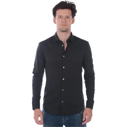 Slim Fit Basic Hemd , Herren, Größe: 4XL - Daniele Alessandrini - Modalova