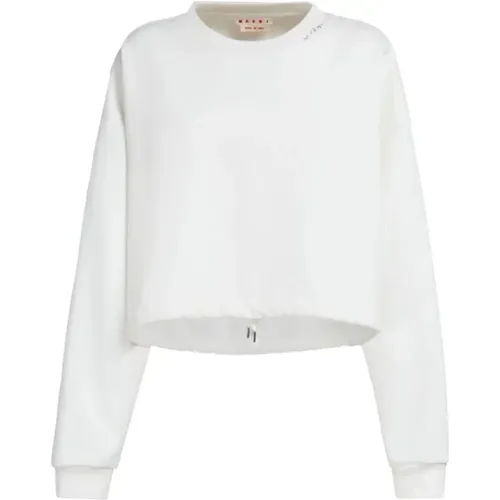 Natürliches Weißes Sweatshirt , Damen, Größe: 2XS - Marni - Modalova