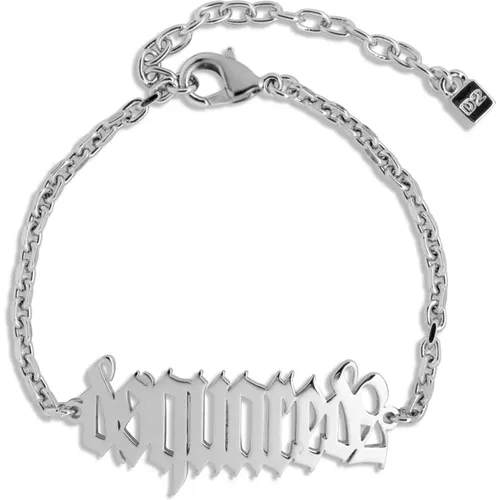 Gothic Bracelet with Logo Detail , male, Sizes: ONE SIZE - Dsquared2 - Modalova