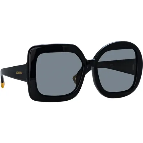 Quadratische Sonnenbrille Schwarz - Jacquemus - Modalova