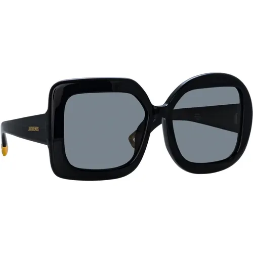 Quadratische Sonnenbrille Schwarz , unisex, Größe: 56 MM - Jacquemus - Modalova