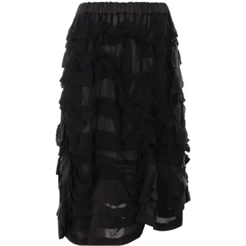Ruffle Midi Skirt , female, Sizes: M - Comme des Garçons - Modalova