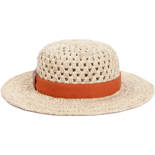 Straw Crochet Wide Brim Hat , female, Sizes: S, M - Chloé - Modalova