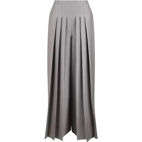 Virgin Wool Wide Leg Trousers , female, Sizes: L, M - alberta ferretti - Modalova