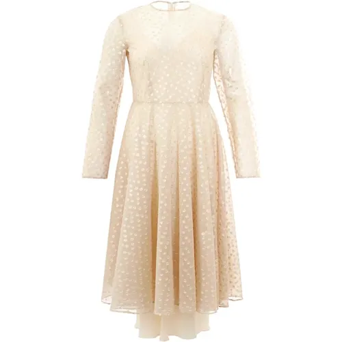 Ivory Embellished Tulle Dress , female, Sizes: XS - Lardini - Modalova