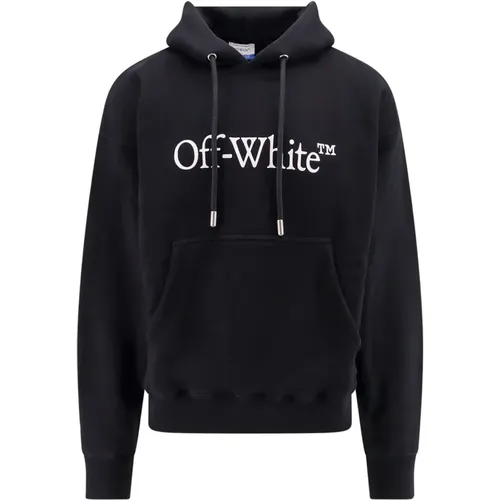 Logo Print Baumwoll-Sweatshirt mit Kapuze , Herren, Größe: XL - Off White - Modalova