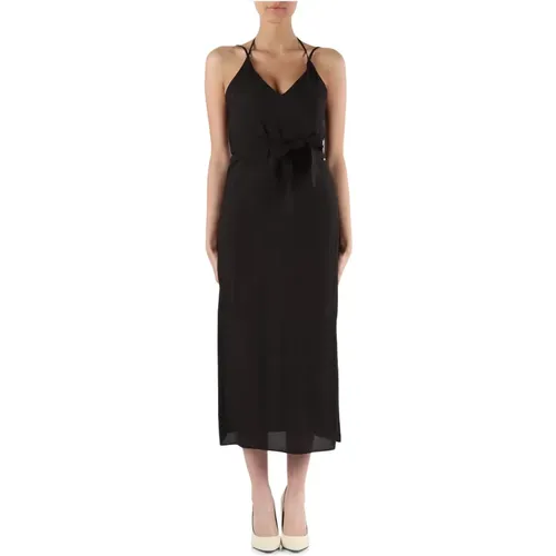 Midi Viscose Dress with Belt , female, Sizes: S, 2XS, XS - Armani Exchange - Modalova