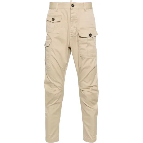 Cotton Cargo Trousers , male, Sizes: XS, M, XL, 2XL, L, S - Dsquared2 - Modalova