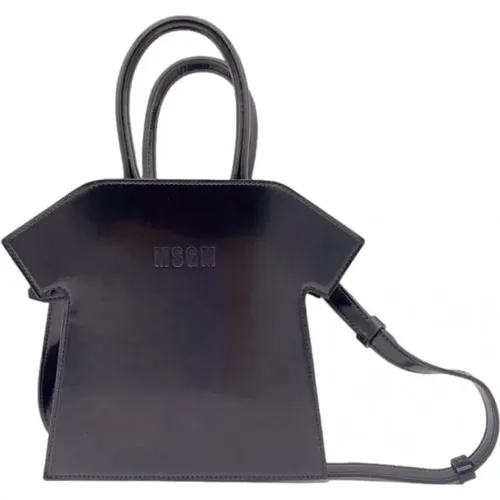 Schwarze Handtasche mit Abnehmbarem Riemen - MSGM - Modalova