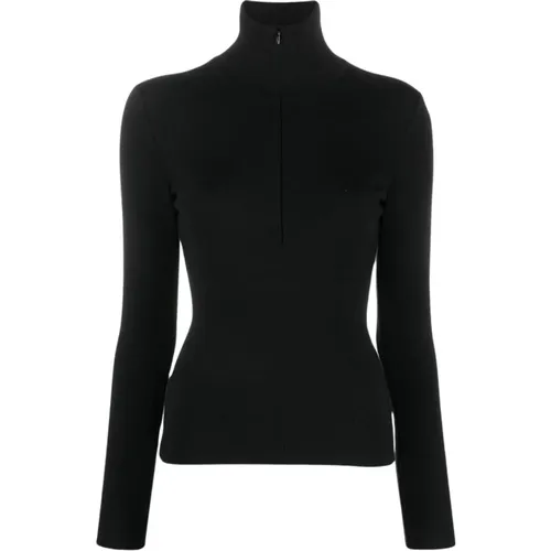 Half-Zip High-Neck Turtleneck , female, Sizes: S - Alaïa - Modalova