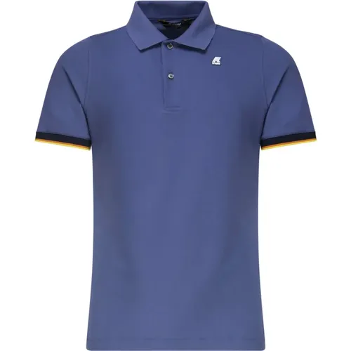 Blau Fjord Polo Shirt mit Streifen , Herren, Größe: M - K-way - Modalova