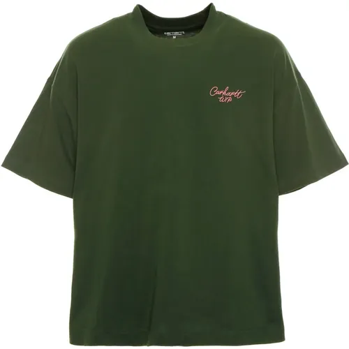 Signature Script Boxy T-Shirt , male, Sizes: M, XL, S, L, XS - Carhartt WIP - Modalova