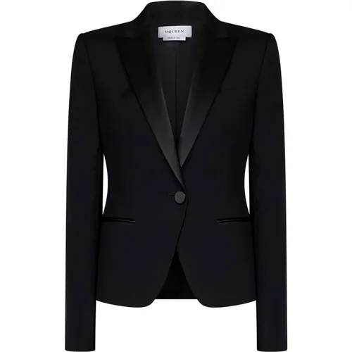 Wool Tuxedo Jacket Elegant Style , female, Sizes: M, S - alexander mcqueen - Modalova