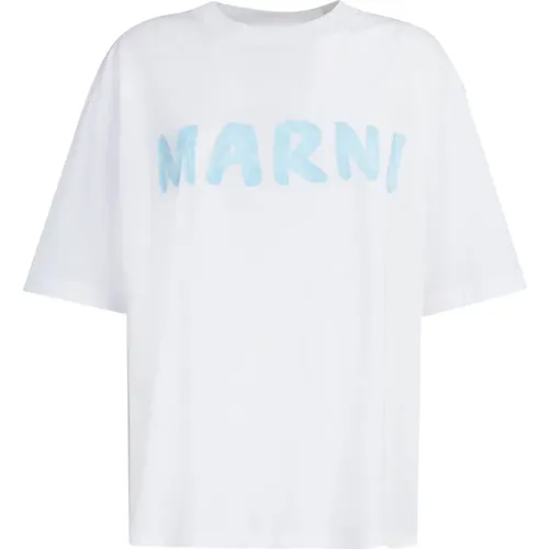 Oversized Logo Print Tshirt , Damen, Größe: XS - Marni - Modalova