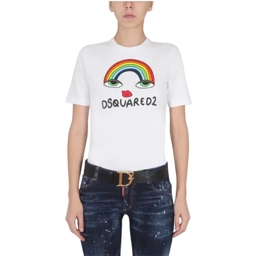 Regenbogen Renny T-Shirt , Damen, Größe: S - Dsquared2 - Modalova