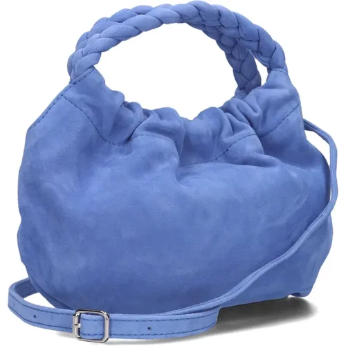 Blaue Wildlederhandtasche Zameli , Damen, Größe: ONE Size - Unisa - Modalova