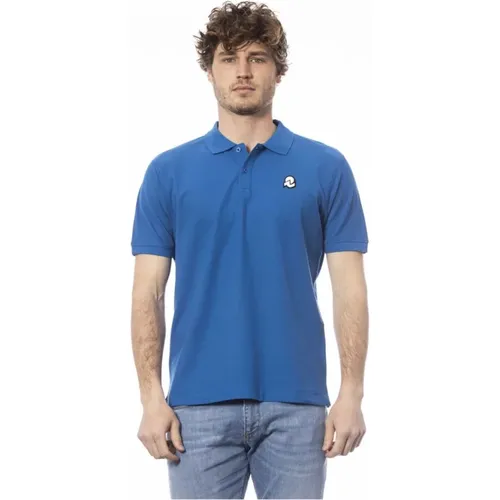 Blaues Baumwoll-Poloshirt mit Logo , Herren, Größe: L - Invicta - Modalova