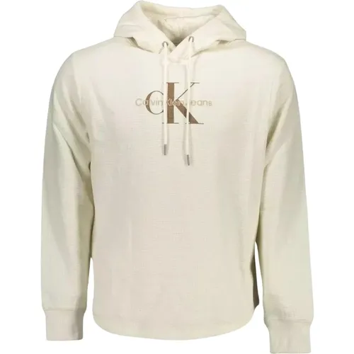 Embroidered Logo Cotton Hooded Sweater , male, Sizes: M, S, 2XL, XL, L - Calvin Klein - Modalova