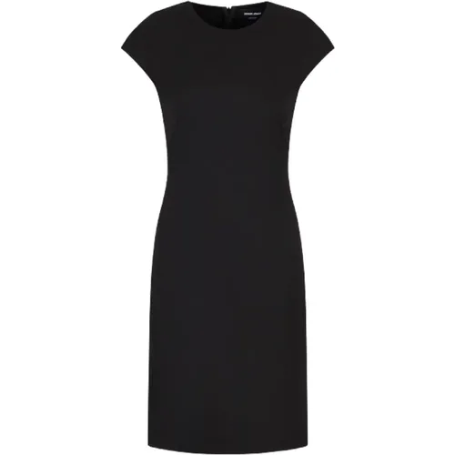 Wool Stretch Dress , female, Sizes: L - Giorgio Armani - Modalova