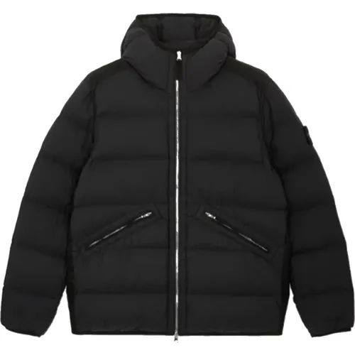 Hooded Down Jacket Water-Repellent , male, Sizes: M, XL, L - Stone Island - Modalova