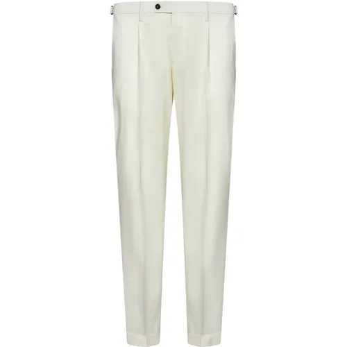 Slim-fit cream virgin wool trousers , male, Sizes: W40, W38, W32, W34, W31 - Michael Coal - Modalova