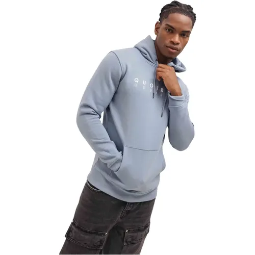 Blau/Weiß Hoodie Herren Stilvolles Modell - Quotrell - Modalova