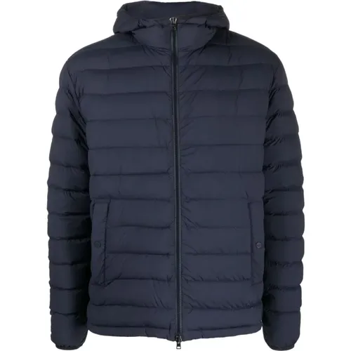 Quilted Nylon Coat with Hood and Zipper , male, Sizes: L, 2XL - Herno - Modalova