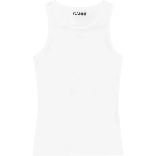 Ribbed Tank Top , female, Sizes: XS, M, S - Ganni - Modalova