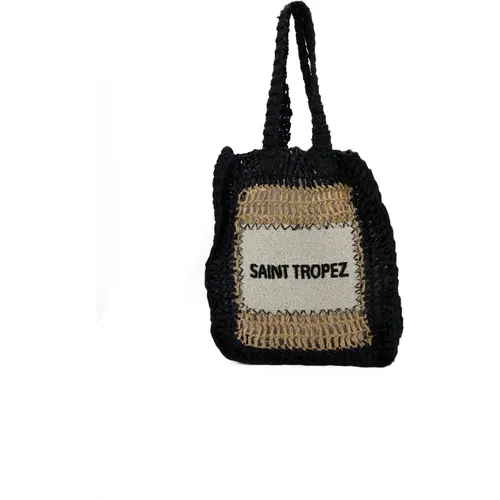 Crochet Beige Tote Bag , female, Sizes: ONE SIZE - De Siena - Modalova