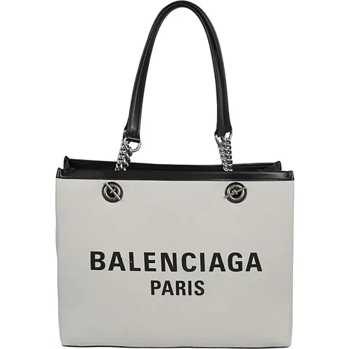 Shopping Tote with Ancient Silver Finishes , female, Sizes: ONE SIZE - Balenciaga - Modalova