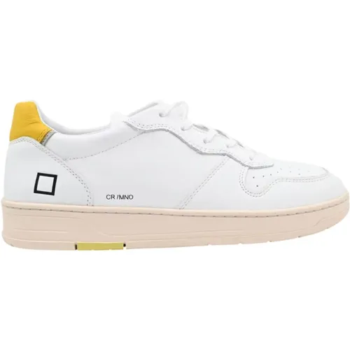 Yellow Court Sneakers for Men , male, Sizes: 10 UK - D.a.t.e. - Modalova