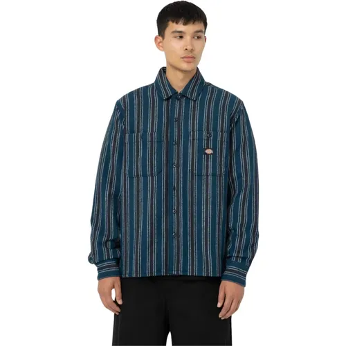 Dunkles Gestreiftes Westernhemd , Herren, Größe: L - Dickies - Modalova