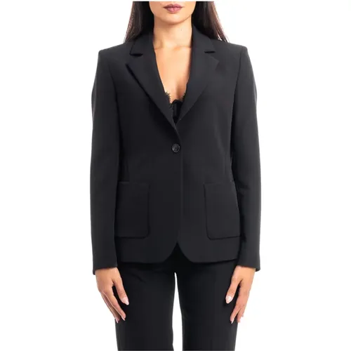 Ein-Knopf-Jacke mit Aufgesetzten Taschen , Damen, Größe: M - Seventy - Modalova