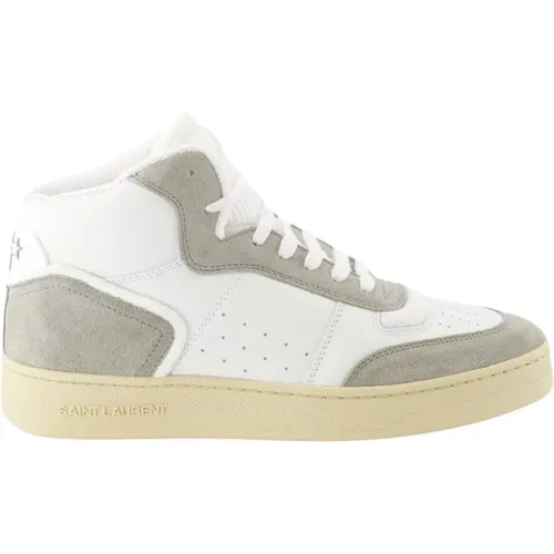 Bicolor Leather and Suede Sneakers , male, Sizes: 6 UK, 7 UK, 9 1/2 UK, 10 UK, 8 UK, 9 UK - Saint Laurent - Modalova