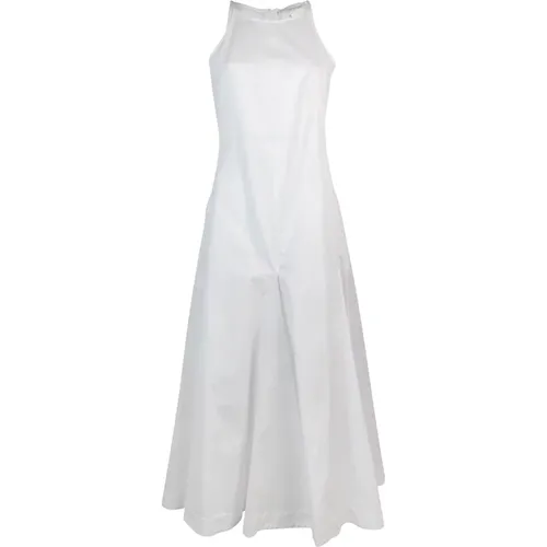Weiße Halterneck Baumwollkleid , Damen, Größe: 2XS - SPORTMAX - Modalova