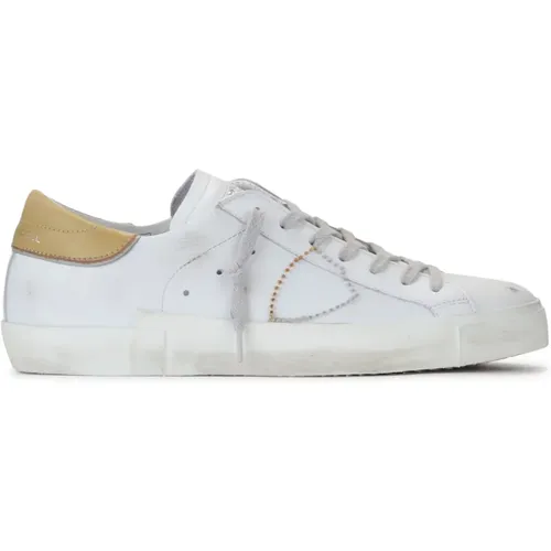 Paris X Sneaker in White and Beige Leather , male, Sizes: 10 UK, 8 UK, 6 UK - Philippe Model - Modalova